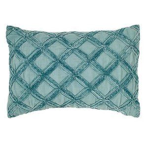 new Tommy Bahama 14x20" TEAL GREEN ABALONE Soft Chenille Diamond Accent Pillow
